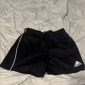 Adidas Black Shorts with White Stripes